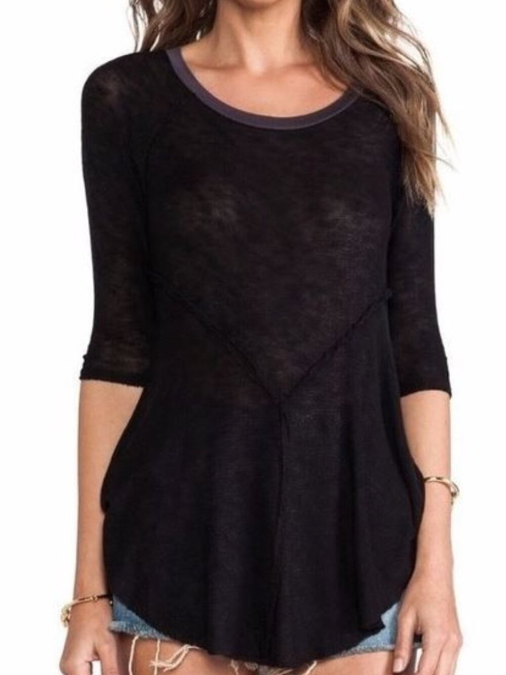 Intimately by Free People Tunic Women Black Sheer Tunic